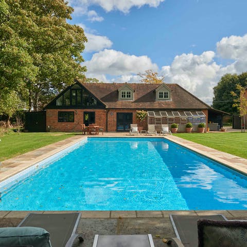 Spend sunny days dipping in and out of the private swimming pool