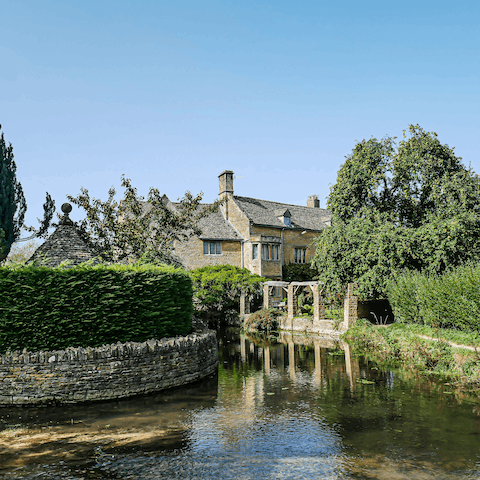 Visit the picturesque town of Bourton-on-the-Water, just under 6 miles from home