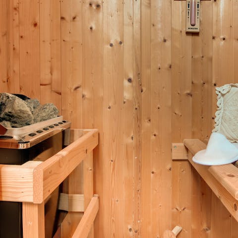Soothe your aching muscles in the sauna