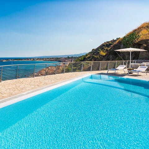 Make a splash in the glittering swimming pool on hot afternoons