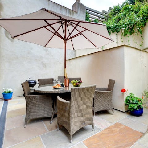 Bring home some takeaway fish and chips to enjoy on the terrace