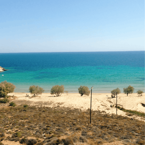 Stroll down to Castello Beach, just a two minute walk from the villa