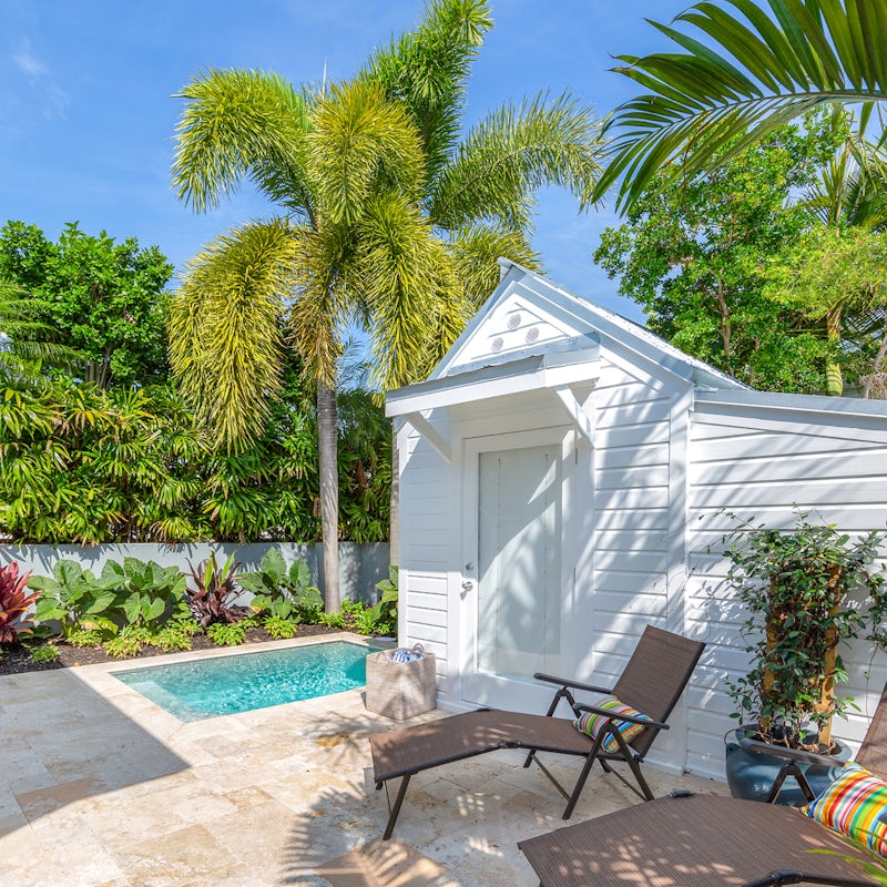 Dip your toes in the rear garden's cocktail pool