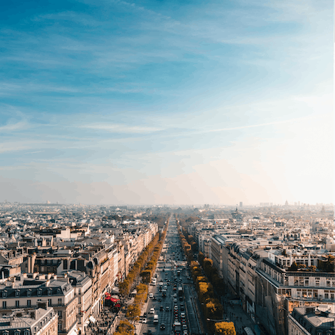 Head out and explore the famous Champs-Elysées just minutes away
