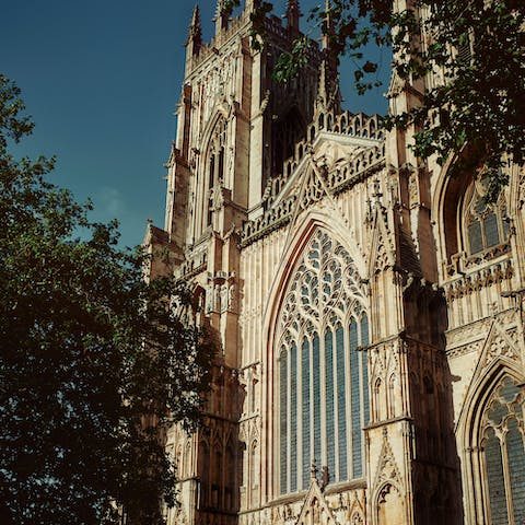 Marvel at the magnificent York Minster cathedral, a twenty-minute walk away