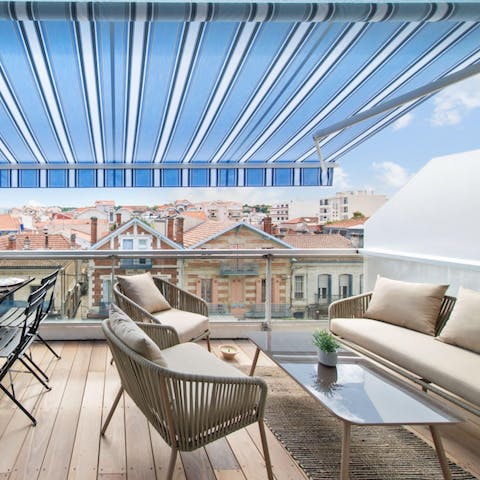 Spend your day with coffee and croissants on the private balcony