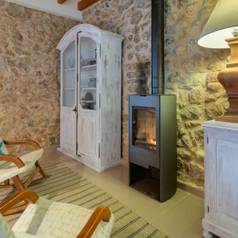 Cosy up by the fire when the Mallorcan weather turns chilly