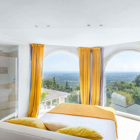 Wake up and admire the views as you sip coffee in bed