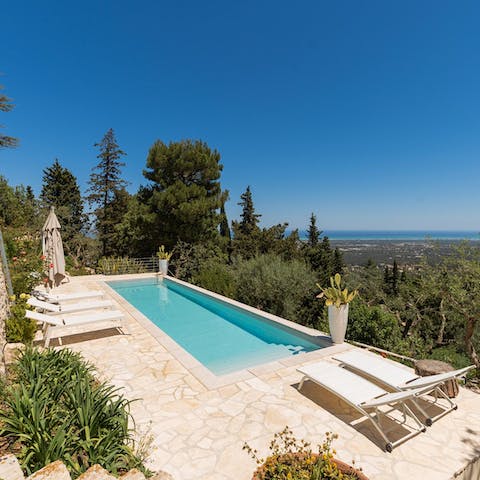 Take a refreshing dip in the swimming pool on hot days