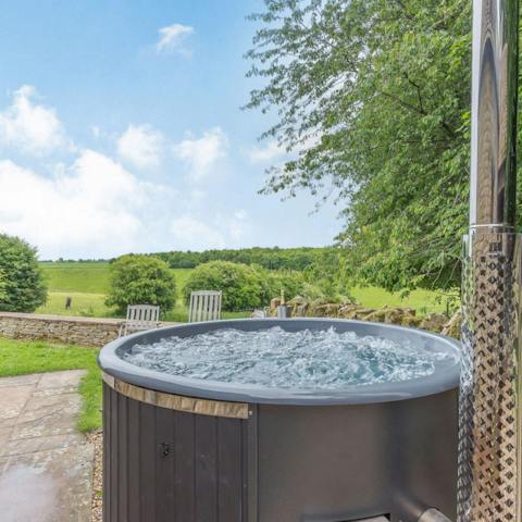 Unwind in the bubbles of the hot tub