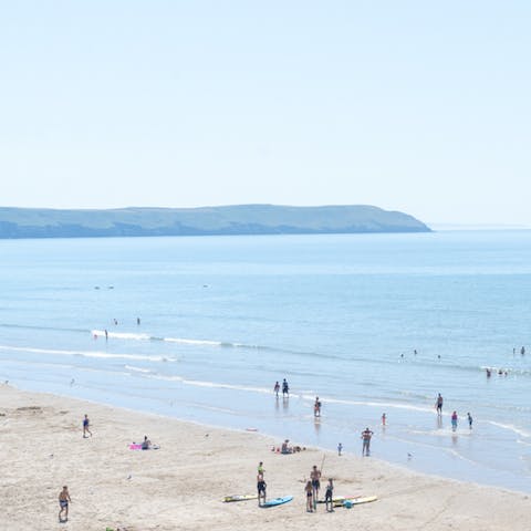 Explore the North Yorkshire coastline, starting with Whitby Beach ten minutes' walk away