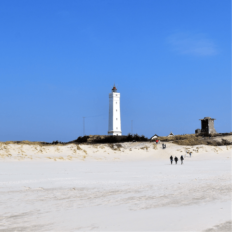 Visit Blåvandshuk Fyr – the lighthouse is a ten-minute drive 