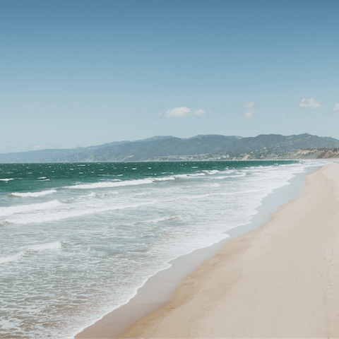 Spend the day at Santa Monica State Beach – a twenty-four minute drive from home