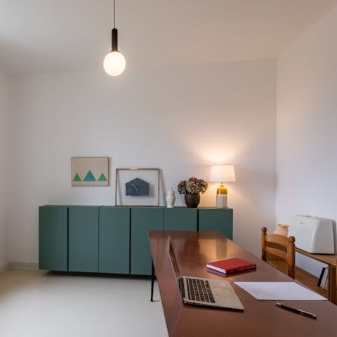 Catch up on work in the dedicated office area