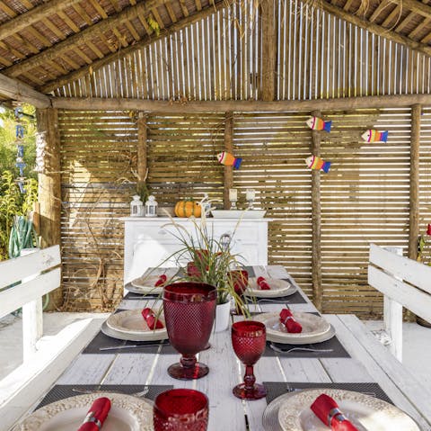 Sip on port cocktails at sunset on the covered alfresco terrace