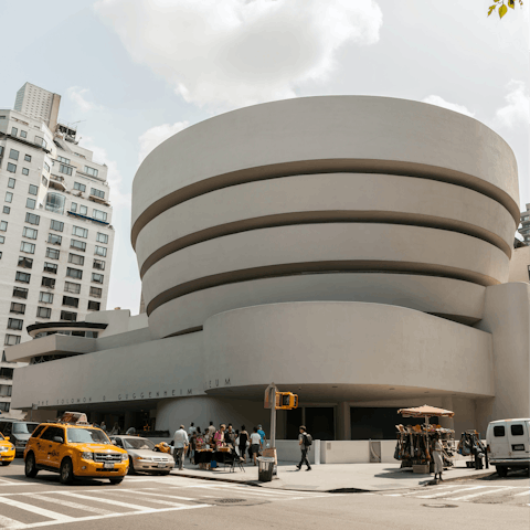 Marvel at the art on display at the Guggenheim Museum