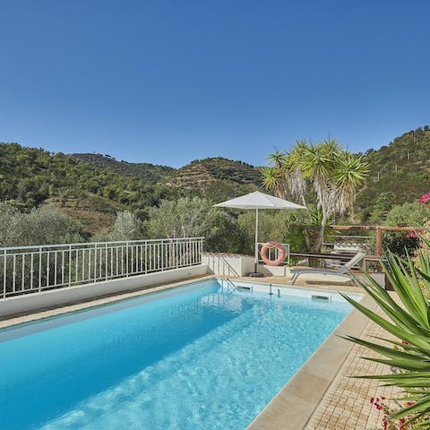 Spend sunny afternoons taking dips in the private pool