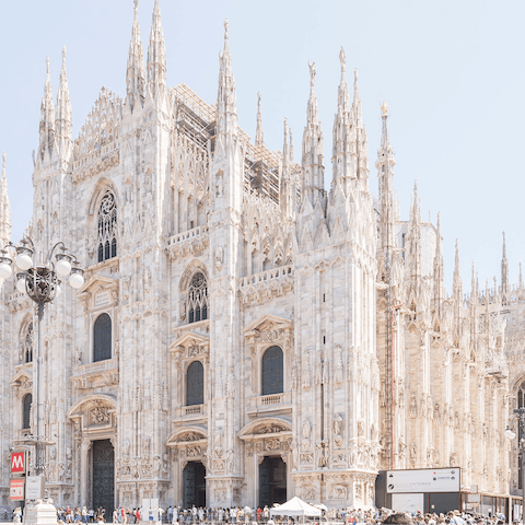 Wander through the streets towards the stunning Duomo – a thirty–minute walk away 