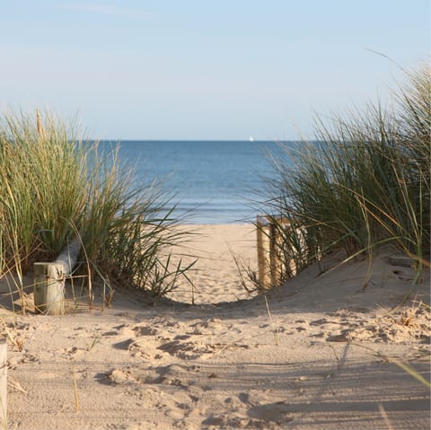 Hop in the car and drive thirty-five minutes to Borth Beach