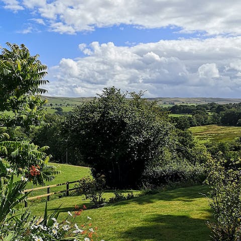 Enjoy incredible views of the Mid Wales countryside