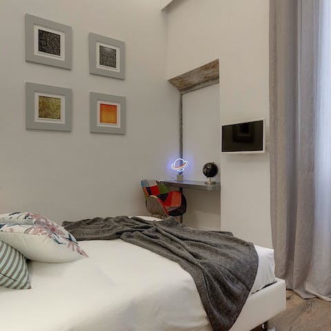 Catch up on work at the second bedroom's desk