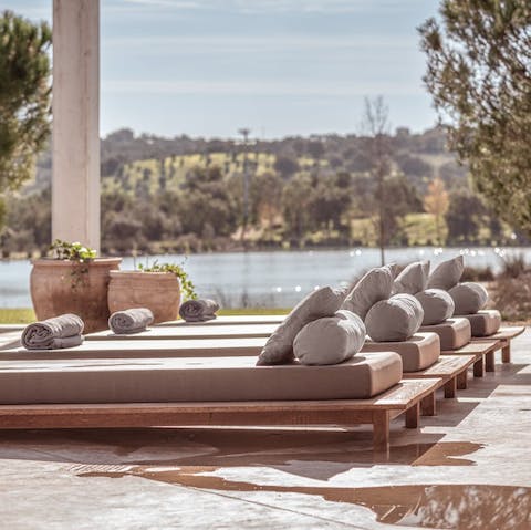 Soak up the Portugal sunshine on a comfortable sun lounger