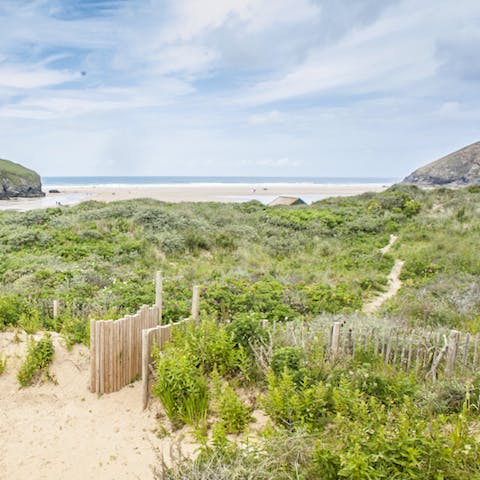 Walk straight out to the beach via your own private path