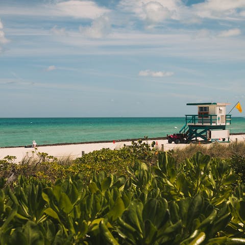Feel the sand between your toes on the nearby beach