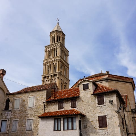 Pay a visit to Diocletian's Palace in the centre of Split, an hour's drive away