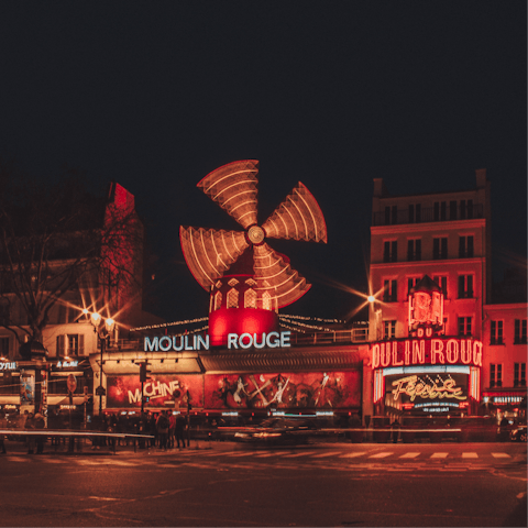Wander over to the world-famous Moulin Rouge in five minutes for dinner and cabaret
