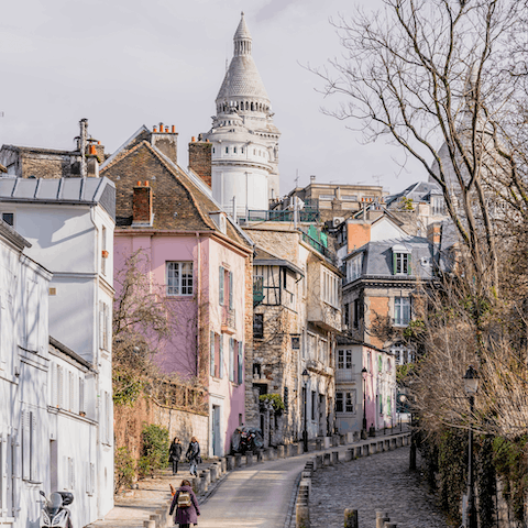 Embrace your inner flâneur and explore the streets of Montmartre, fifteen minutes' walk from your apartment