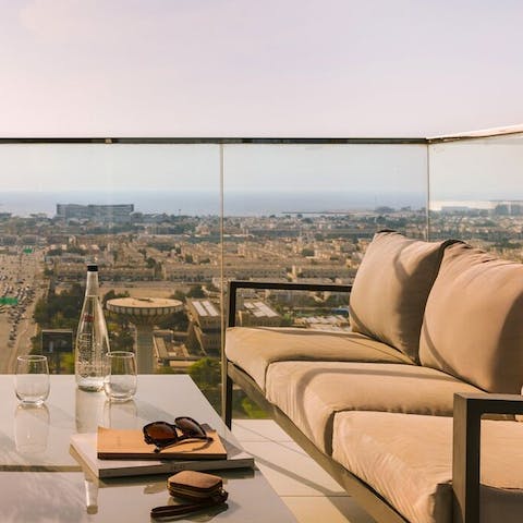 Take your morning coffee out onto the bedroom's balcony