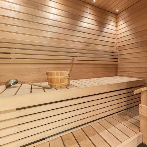 Unwind your tired body and mind in the private sauna
