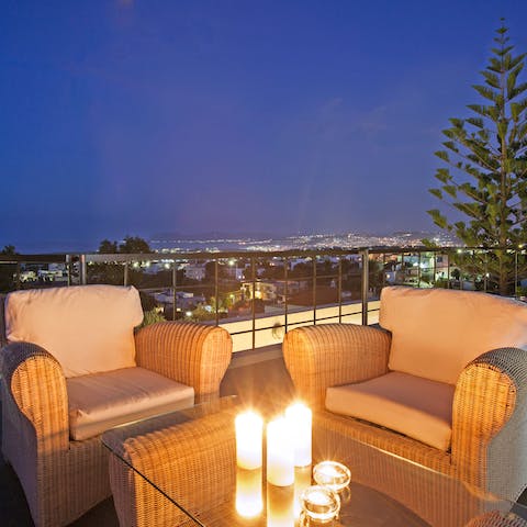 Spend evenings looking over the twinkling lights of the town from the terrace