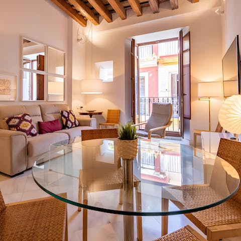 Serve up some local tapas at the dining area