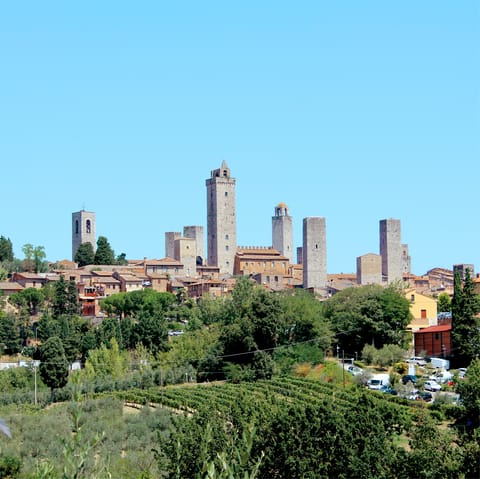 Visit the nearby towers of San Gimignano, a UNESCO World Heritage Site