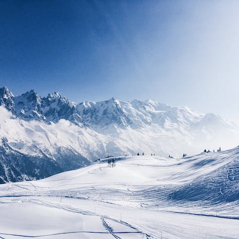 Tackle the powdery slopes of the mountains under the winter sun