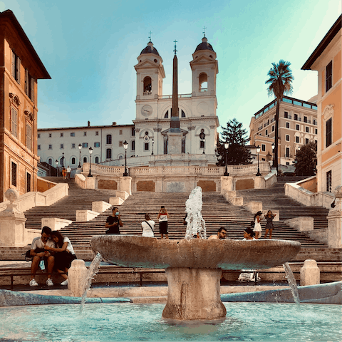 Walk two minutes to the Piazza dei Spagna