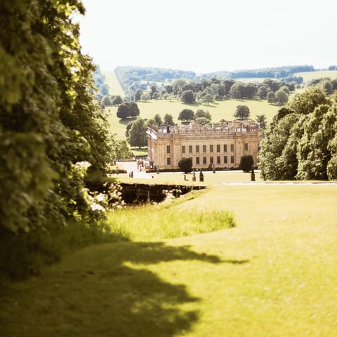 Drive three miles to Bakewell and visit Chatsworth House