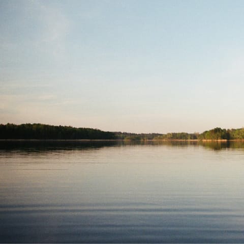 Take an early evening amble around the lake, just two minutes from your door