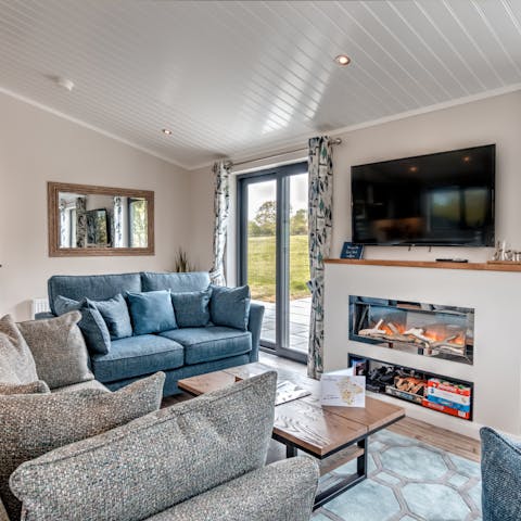 Curl up beside the fire for movie nights or break out the board games