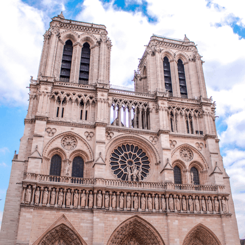 Marvel at the majestic Notre Dame, just steps away