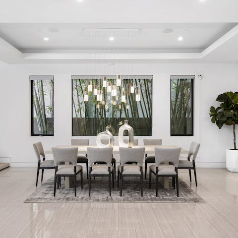 Invite a private chef to prepare a beautiful meal at home