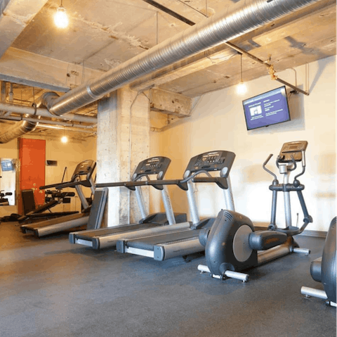Head to the building's gym for an invigorating morning workout