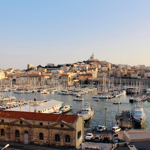 Stroll around the marina and work up an appetite for a bowl of traditional bouillabaisse