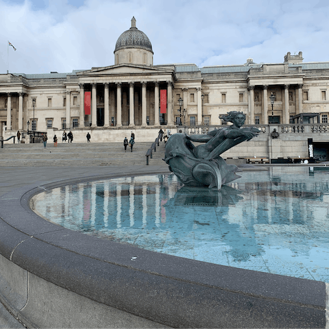 Pore over the masterpieces in the National Gallery at Trafalgar Square, a twenty-minute walk away