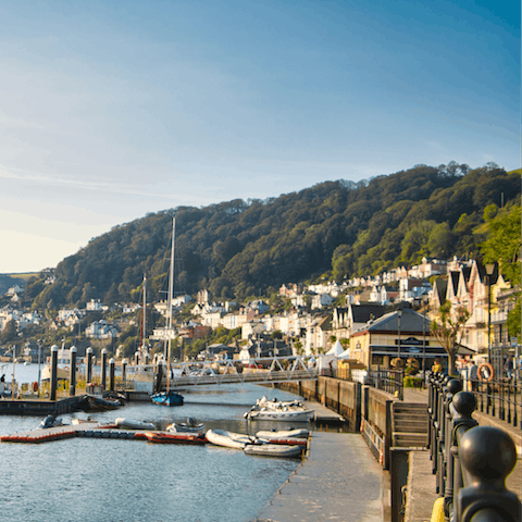 Walk along the riverside at Dartmouth, only a twelve–minute drive away