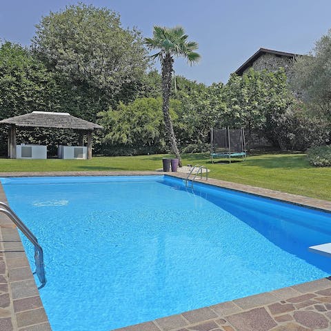 Take a plunge in the large private pool