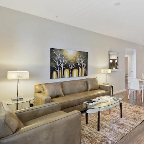 Chill out in the living area after a day of discovering San José – a twenty-five minute drive away