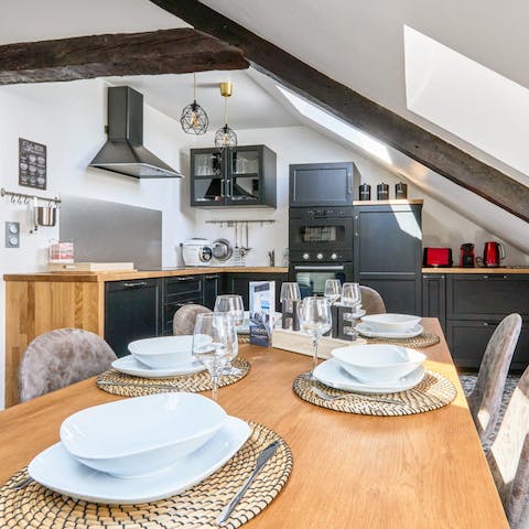 Gather together for sociable homecooked meals in the open-plan living space